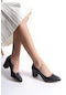 Kadın Camila Sitah Deri 6 Cm Kalın Topuklu Hafif Sivri Burunlu Klasık Ayakkabı-siyah