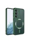 Mutcase - Samsung Uyumlu Galaxy S23 - Kılıf Kablosuz Şarj Destekli Setro Silikon Kapak - Koyu Yeşil