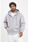 Weyeze Üç İplik Şardonlu Fermuarlı Sweat Af-k88505lns- Gri
