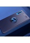 Kilifone - Samsung Uyumlu Galaxy A7 2018 - Kılıf Yüzüklü Auto Focus Ravel Karbon Silikon Kapak - Mavi