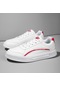 Beyaz&kırmızı Tuınanle Beyaz Ayakkabı Kadın Pu Deri Spor Ayakkabı Flats Kaykay Spor Ayakkabı