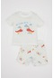 Defacto Erkek Bebek Baskılı Kısa Kollu Şortlu Penye 2li Pijama Takımı C9749a524hser98