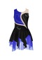 Siyah&Mavi Buz Pateni Elbise Kız Parlak Rhinestone Jimnastik Kostüm Bale Dans Leotard Elbise