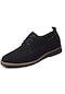 2024 Yeni Erkek Moda Basit Çok Yönlü Mat Bağcıklı Deri Ayakkabı Rahat Kaymaz Yumuşak Taban El Yapımı Deri Ayakkabı - Siyah