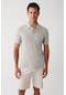 Avva Erkek Gri Kıvrılmaz Yaka Cepli Standart Fit Normal Kesim 2 Düğmeli Polo Yaka T-Shirt E001031