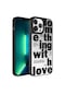 Kilifone - İphone Uyumlu İphone 13 Pro Max - Kılıf Aynalı Desenli Kamera Korumalı Parlak Mirror Kapak - Love