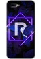 Oppo Rx 17 Neo Kılıf Hd Desen Baskılı Arka Kapak + Kırılmaz Cam - Dark Neon Yaprak R Harfi