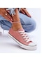 Bağcıklı Unisex Kısa Keten Ayakkabı Pudra - Beyaz-255 Pudra - Beyaz