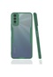 Kilifone - Vivo Uyumlu Y11s - Kılıf Kenarı Renkli Arkası Şeffaf Parfe Kapak - Koyu Yeşil