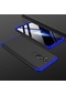 Tecno - Huawei Mate 20 Lite - Kılıf 3 Parçalı Parmak İzi Yapmayan Sert Ays Kapak - Siyah-mavi
