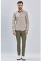 Erkek Uzun Kollu Bez Ayağı Sert Yaka Cepsiz Klasik Slim Fit Dar Kesim Gömlek 1004240230-camel