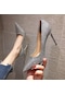Kadın Modası Çok Yönlü Stiletto Gümüş Topuklu Ayakkabılar
