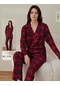 Boyraz Kadın Süet Boydan Düğmeli Pijama Takımı 02022 - 1 Adet 001