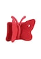 Kilifolsun iPad Uyumlu 2 3 4 Kelebek Figürlü Stand Olabilen Çocuklar İçin Koruyucu Kılıf Kırmızı