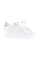 Dgn Es853-23y Kadin Kalin Taban Fiyonklu Sneakers Ayakkabi ES853-2007-R0203 Altın - Beyaz