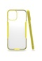 Noktaks - iPhone Uyumlu 12 - Kılıf Kenarı Renkli Arkası Şeffaf Parfe Kapak - Sarı