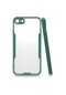 Noktaks - iPhone Uyumlu 8 - Kılıf Kenarı Renkli Arkası Şeffaf Parfe Kapak - Koyu Yeşil