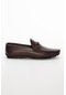 Hakiki Deri Rok Tokalı Kahverengi Erkek Günlük Loafer Ayakkabı-1849-Kahve