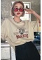 Unisex Majestic Baskılı T-shirt Bej