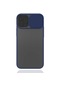 Noktaks - iPhone Uyumlu 12 Mini - Kılıf Slayt Sürgülü Arkası Buzlu Lensi Kapak - Lacivert