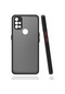 Mutcase - One Plus Uyumlu Nord N10 5g - Kılıf Arkası Buzlu Renkli Düğmeli Hux Kapak - Siyah