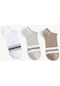 Koton 3'lü Görünmez Çorap Seti Çok Renkli Şerit Detaylı Multıcolor 4sam80235aa