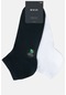 Avva Erkek Siyah-beyaz 2'li Düz Sneaker Çorap B008507