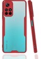 Noktaks - Xiaomi Redmi Note 11t 5g Uyumlu - Kılıf Kenarı Renkli Arkası Şeffaf Parfe Kapak - Kırmızı