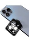 iPhone Uyumlu 14 Pro Lens Koruma Taşlı Parlak Renkli Kamera Koruyucu Cl-08 Takma Aparatıyla Koruma - Gümüş
