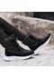 Siyah Tuınanle Kadın Botları Kış Beyaz Kar Botu Kısa Stil Suya Dayanıklı Üst Kaymaz Kaliteli Peluş Siyah Ayakkabı
