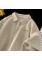 Erkek Kadın Y2k Polo Gömlek T-shirt Kısa Kollu Bluz Yaz Giysileri Sokak Tişörtü Erkek Kuru Hızlı Bej