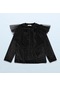Kız Çocuk Uzun Kol Premium Tüllü Bluz 003-siyah