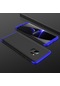 Tecno - Samsung Galaxy Uyumlu S9 Plus - Kılıf 3 Parçalı Parmak İzi Yapmayan Sert Ays Kapak - Siyah-mavi