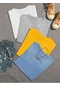 Unisex Düz Oversize Basic 4'lü Çoklu Kombin T-shirt Beyaz Gri Sarı Bebe Mavi Çok Renkli