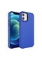 Noktaks İphone Uyumlu 12 - Kılıf Metal Çerçeve Tasarımlı Sert Btox Kapak - Saks Mavi
