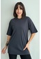 Kadın Oversize T-shirt Füme