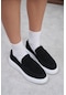 Sunset Siyah Hakiki Deri Düz Taban Kadın Loafer Ayakkabı