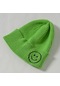 Ikkb Kore Versiyonu Sevimli İşlemeli Ebeveyn-çocuk Örme Şapka Çimen Yeşili