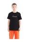 Tommy Life Siyah Baskı Detaylı O Yaka Standart Kalıp Erkek Çocuk T-shirt - 11117 Siyah