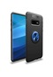 Kilifone - Samsung Uyumlu Galaxy S10e - Kılıf Yüzüklü Auto Focus Ravel Karbon Silikon Kapak - Siyah-mavi