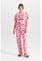 Defacto Fall İn Love Regular Fit Kısa Kollu Pijama Takımı B6206ax24sppn149
