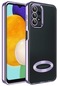 Samsung Galaxy A13 4g Kamera Lens Korumalı Şeffaf Renkli Logo Gösteren Parlak Omega Kapak - Lila