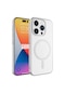 Mutcase - İphone Uyumlu İphone 15 Pro Max - Kılıf Kablosuz Şarj Destekli Pixel Magsafe Kapak - Gümüş
