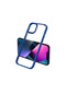 Mutcase - İphone Uyumlu İphone 12 - Kılıf Renkli Koruyucu Sert Krom Kapak - Lacivert
