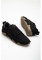 Hakiki Deri Nubuk Saraçlı Bağlı Siyah Erkek Günlük Ayakkabı-2820-siyah