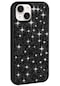 Mutcase - İphone Uyumlu İphone 15 - Kılıf Parlak Taşlı Tasarımlı Silikon Pırlanta Kapak - Siyah