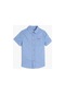 Koton Gömlek Kısa Kollu Tek Cep Detaylı Pamuklu İşleme Detaylı Mavi Çizgili 3skb60165tw 3SKB60165TW6S1