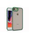 iPhone Uyumlu 8 Kılıf Lopard Kamera Çıkıntılı Arkası Şeffaf Köşeleri Parlak Renkli Işlemeli Kapak Flora - Yeşil