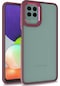 Kilifone - Samsung Uyumlu Galaxy M22 - Kılıf Arkası Şeffaf Kamera Çevresi Parlak Zıt Renkli Flora Kapak - Kırmızı