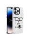 Kilifone - İphone Uyumlu İphone 14 Pro Max - Kılıf Koruyucu Mermer Desenli Marbello Kapak - Beyaz